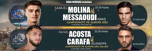 A Malaga la sfida europea Molina vs Messaoudi.Giuseppe Carafa in sfida Ebu Silver
