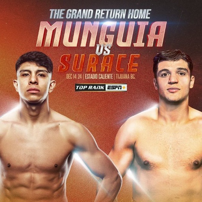 Official. Jaime Munguia vs Bruno Surace on December 14th in Tijuana