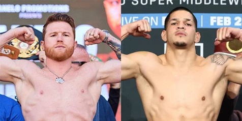 Pesi ufficiali regolari a Las Vegas.Il campione Alvarez e lo sfidante Berlanga  pronti per lo show.